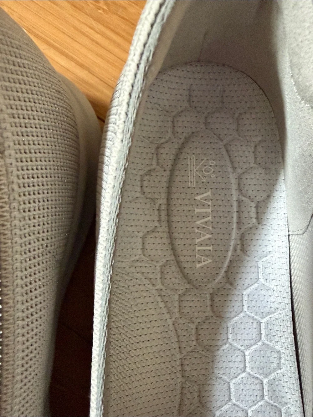 Women's Slip-On Knit Flats in Light Glittery Gray